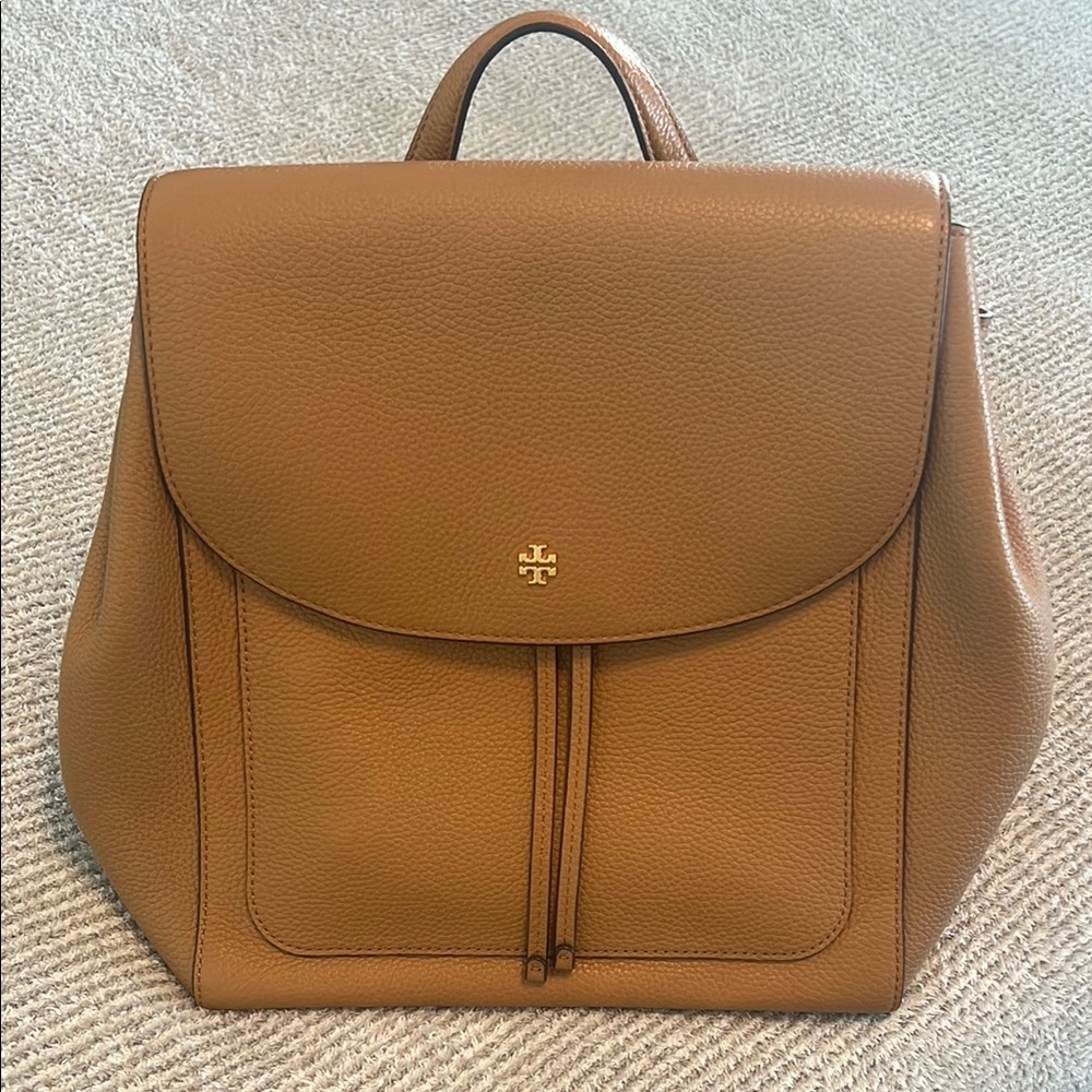 Tory Burch Tan Leather Backpack-like new!